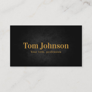 Carte De Visite Gras Black Modern Gold Letting Service d'affaires