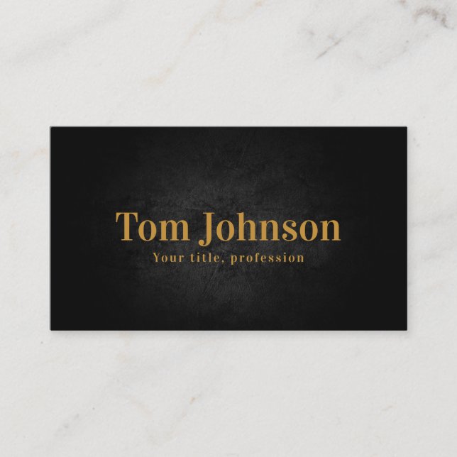 Carte De Visite Gras Black Modern Gold Letting Service d'affaires (Devant)