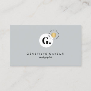 Carte De Visite Gras Creative Monogramme Logo Gris Médias sociaux