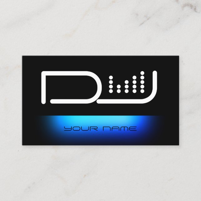 Carte De Visite Gras DJ equalizer musical (Devant)