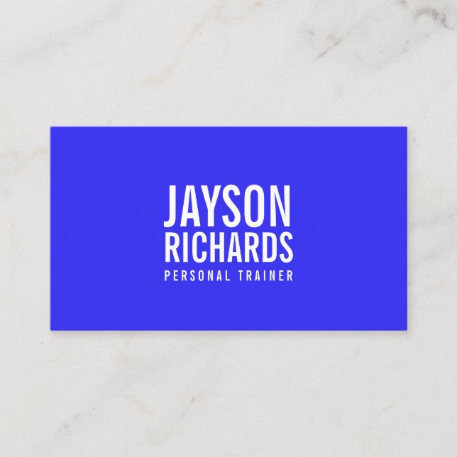 Carte De Visite Gras Minimaliste Bleu clair Personal Trainer (Devant)
