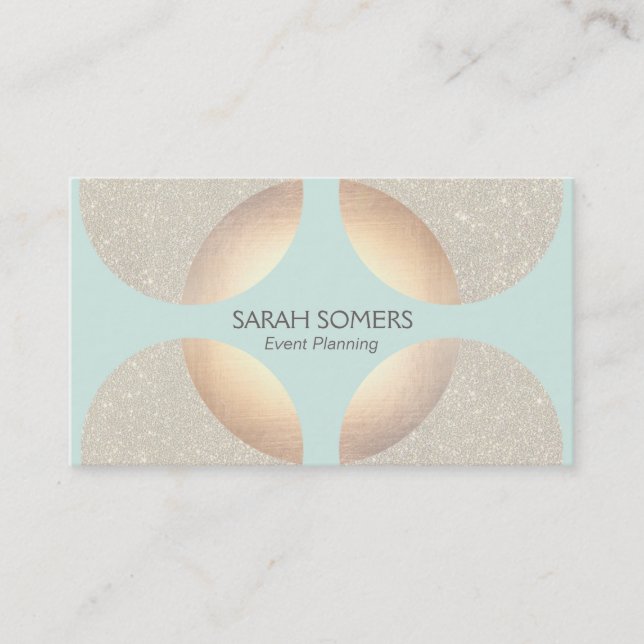 Carte De Visite Gras moderne Faux Gold Foil et Parties scintillant (Devant)
