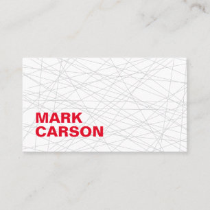 Carte De Visite Gras Moderne Moving Lines Professional Red Type