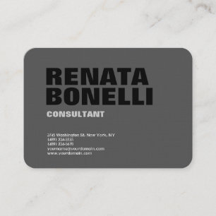 Carte De Visite Gras simple gris clair noir moderne minimaliste