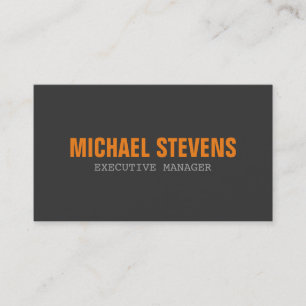 Carte De Visite Gras Texte Gris Orange Design Moderne Professionne