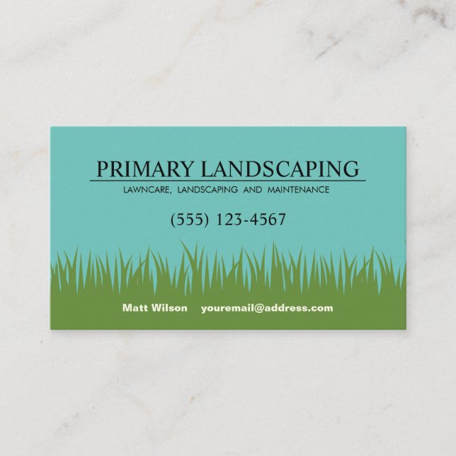 Carte De Visite Grass Lawn Care (Devant)