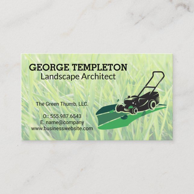 Carte De Visite Grass | Lawn Mower | Landscaping Industry (Devant)