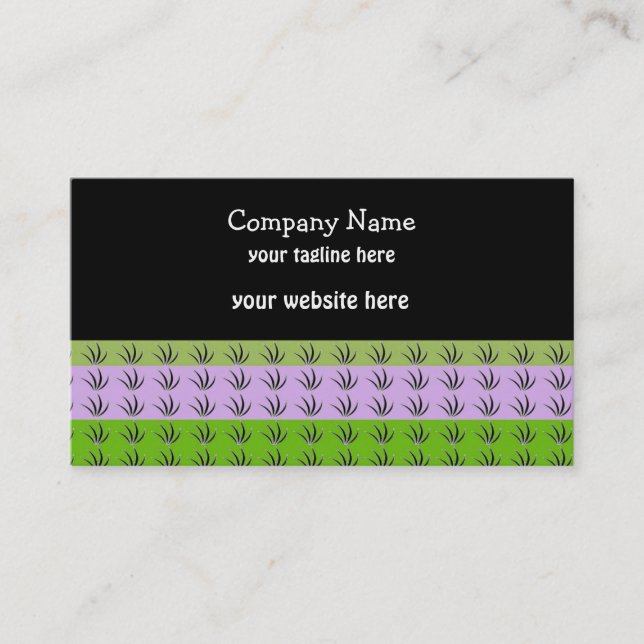 Carte De Visite Grass vert et mauve (Devant)