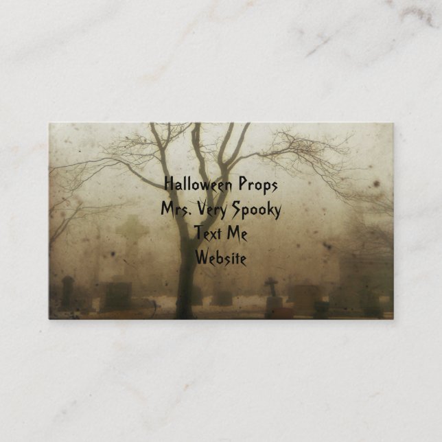Carte De Visite Graveyard à brouillard éffrayant (Devant)