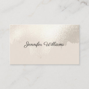 Carte De Visite Gravure de brosse moderne Faux Pearl Neutral Minim