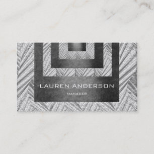 Carte De Visite Gravure géométrique contemporaine Gris 3D Vip
