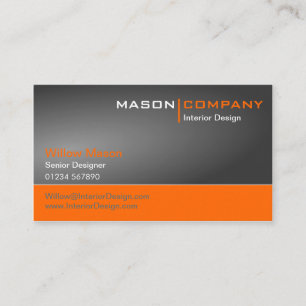 Carte De Visite Gray and Orange Corporate Business Card