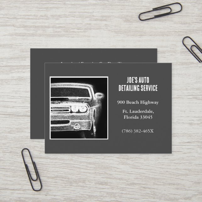 Carte De Visite Gray Automotive 2013 American Muscle Car (Devant/Arrière en situation)