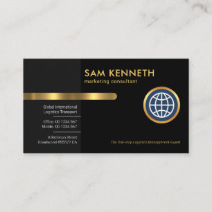 Carte De Visite Gray Black Retro Layers Président-directeur généra