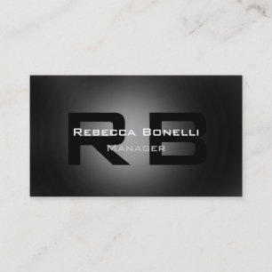 Carte de visite Gray Black White Monogram Manager