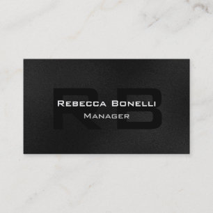 Carte de visite Gray Black White Monogram Manager