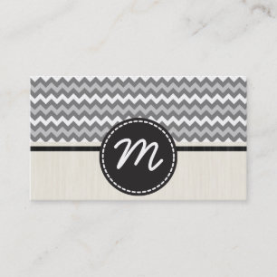 Carte De Visite Gray Chevron Zigzag Motif 2