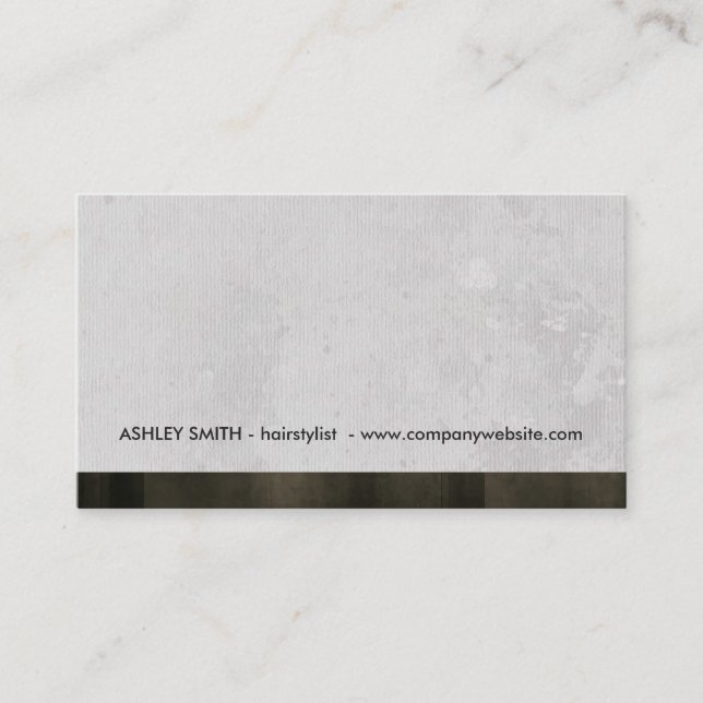 Carte De Visite Gray Grunge Style Moderne Trier (Devant)
