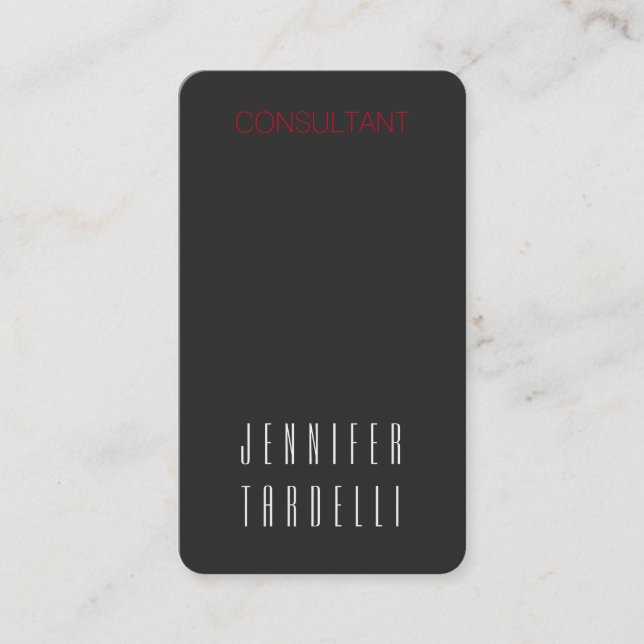 Carte De Visite Gray moderne Consultant professionnel Gestionnaire (Devant)
