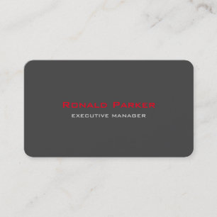 Carte De Visite Gray Red Manager tendance moderne élégant