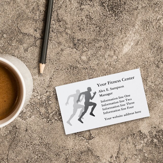 Carte De Visite Gray Runner Fitness Modèle d'affaires (Créateur téléchargé)