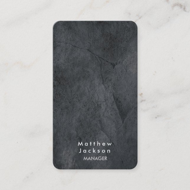 Carte De Visite Gray Texture moderne Plain Professional Manager (Devant)