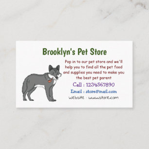 Carte De Visite Gray wolf with pipe cartoon