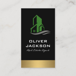 Carte De Visite Green Building Icon Immobilier Lux Gold Trier