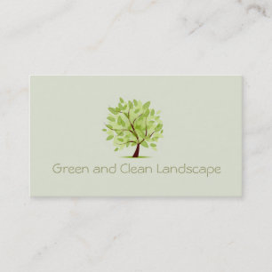 Carte De Visite Green Clean Tree Landscaping Jardinage