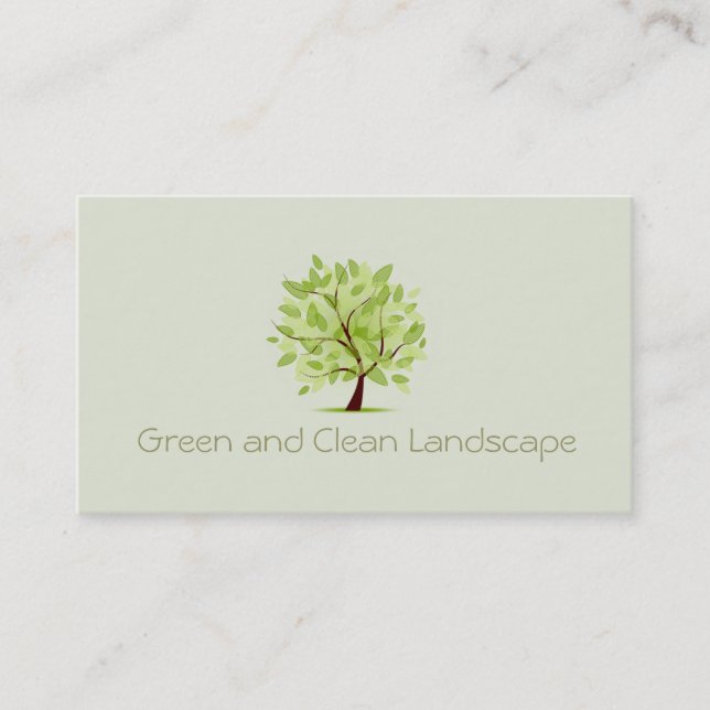 Carte De Visite Green Clean Tree Landscaping Jardinage (Devant)