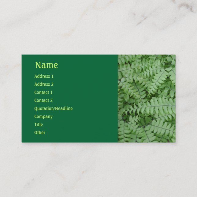 Carte de visite Green Fern (Devant)