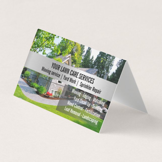 Carte De Visite Green Grass Mowing Yarn Care Gardenin (Devant)