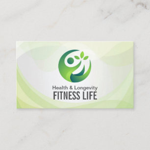 Carte De Visite Green Health Modern Logo   Fitness Nutrition