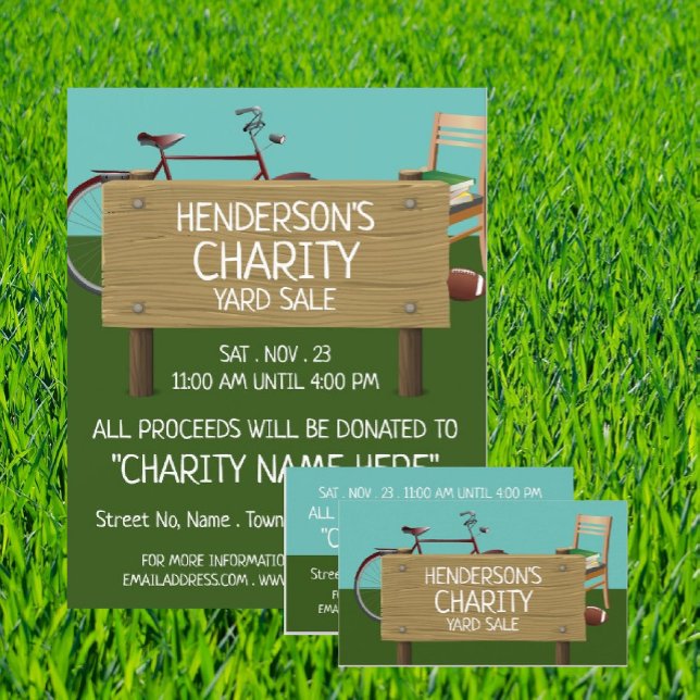 Carte De Visite Green Lawn, Charity Yard Vente Événement Publicité (Créateur téléchargé)