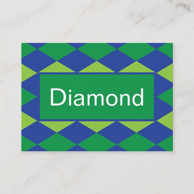 Carte De Visite Green Lime Green Diamond À damiers Motif (Devant)