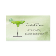 Green Martini Glass with Fruit Business Card