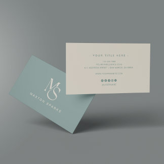 Carte De Visite Green Modern Elegant Minimalist Business Card