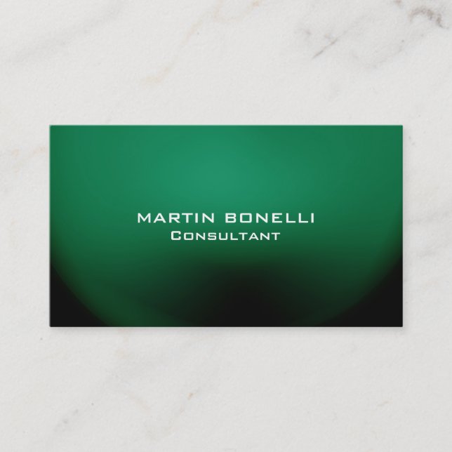 Carte De Visite Green Special Unique Plain propre (Devant)