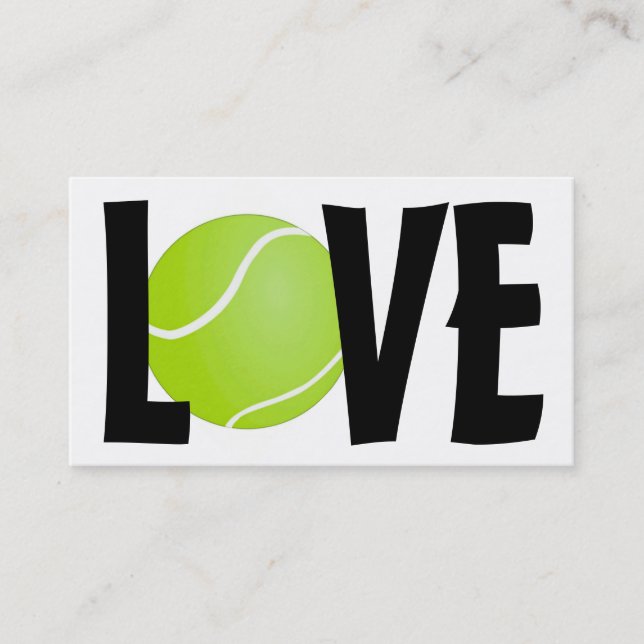 Carte De Visite Green Tennis Ball LOVE (Devant)