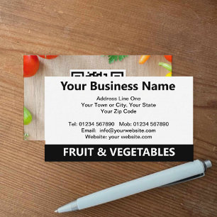Carte De Visite Greengrocage Fruit & Légumes Code QR