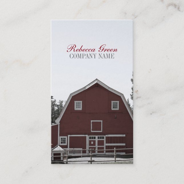 Carte De Visite grenier rouge Agriculture laitière de bétail biolo (Devant)