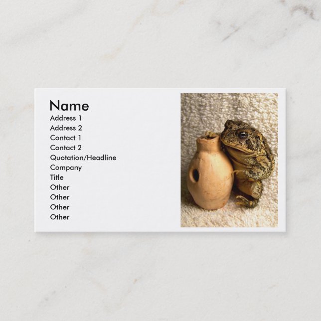 Carte De Visite Grenouille de crapaud tenant la photographie (Devant)