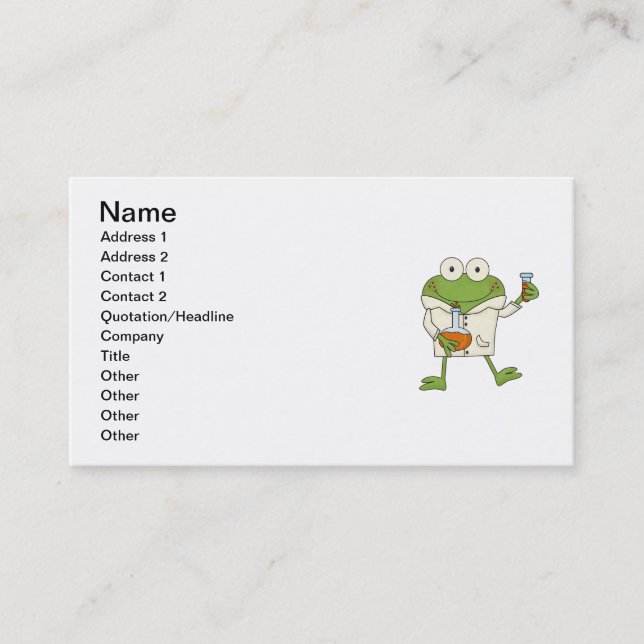 Carte De Visite Grenouille de laboratoire (Devant)