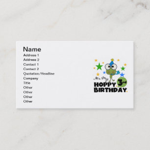 Carte De Visite Grenouille-Hoppy 3e Anniversaire Tshirts et cadeau