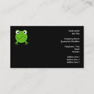 Carte De Visite Grenouille verte. Regard confus