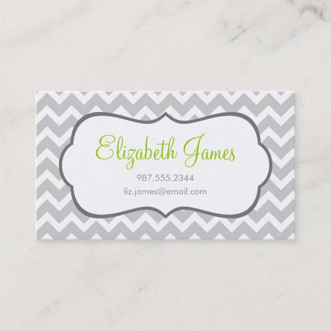 Carte De Visite Grey Chevron (Devant)