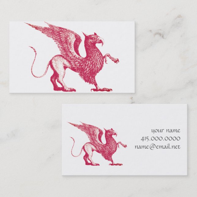 Carte De Visite Griffin Rouge Ou Griffin (Devant / Derrière)