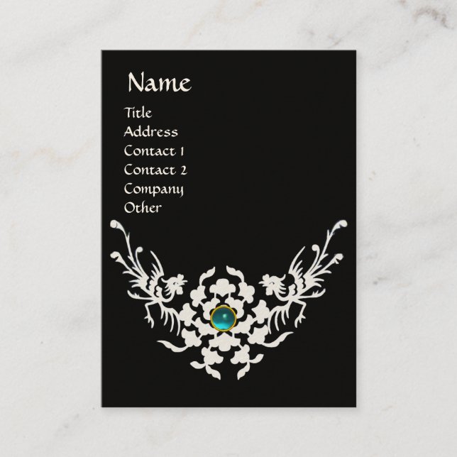 Carte De Visite GRIFFINS BLANCS AQUAMARINE MONOGRAM noir blanc (Devant)