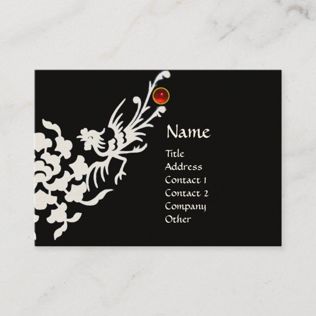 Carte De Visite GRIFFINS BLANCS ROUGE RUBY MONOGRAM noir (Devant)