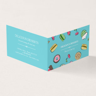 Carte De Visite Griffonnages de dessert - restauration bleue